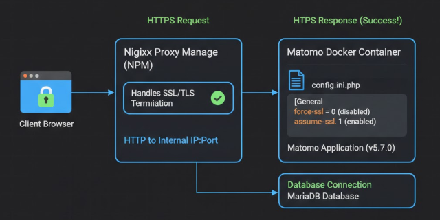 Matomo Reverse Proxy SSL Flowchart